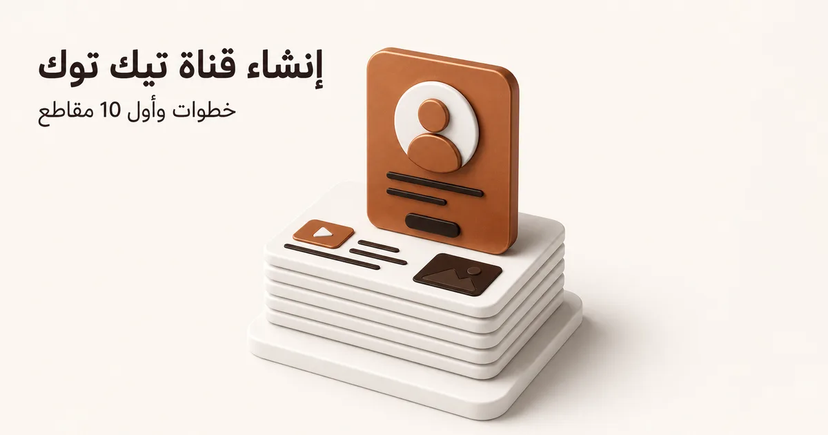 بطاقة ملف نحاسية ترتفع فوق بطاقات محتوى بيضاء ترمز إلى بناء قناة من الصفر